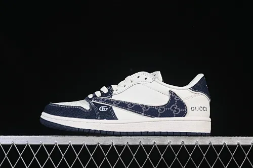 All categories Air Jordan Jordan series basketball shoes Air Jordan 1 Low High-end customized low-top sneakers Travis Scott x Fragment Design x Air Jordan 1 Low OG SP AJ1 Joe 1 Gucci beige blue denim low-top cultural casual sneakers JW1188-147